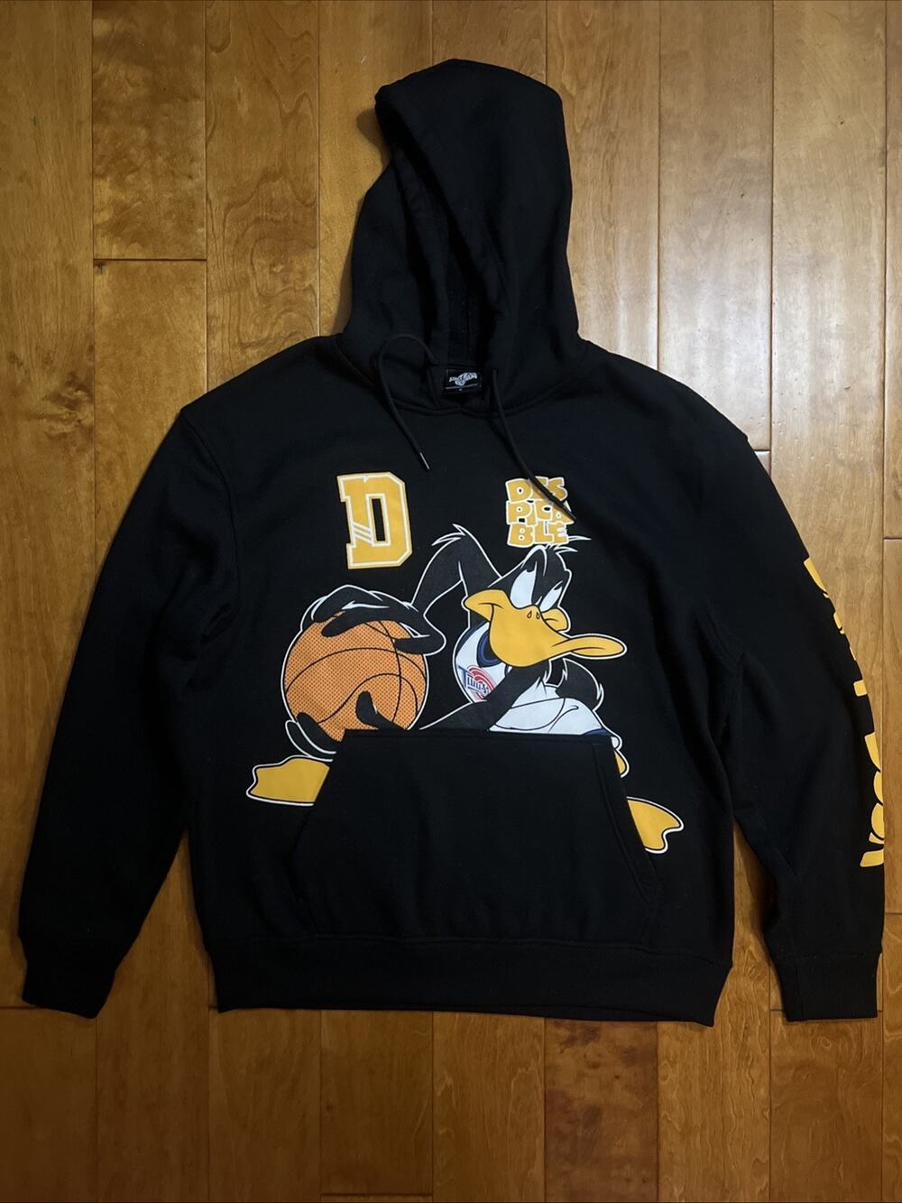 Space Jam Daffy Duck Tune Squad Despicable Hoodie Basketball Black Size L